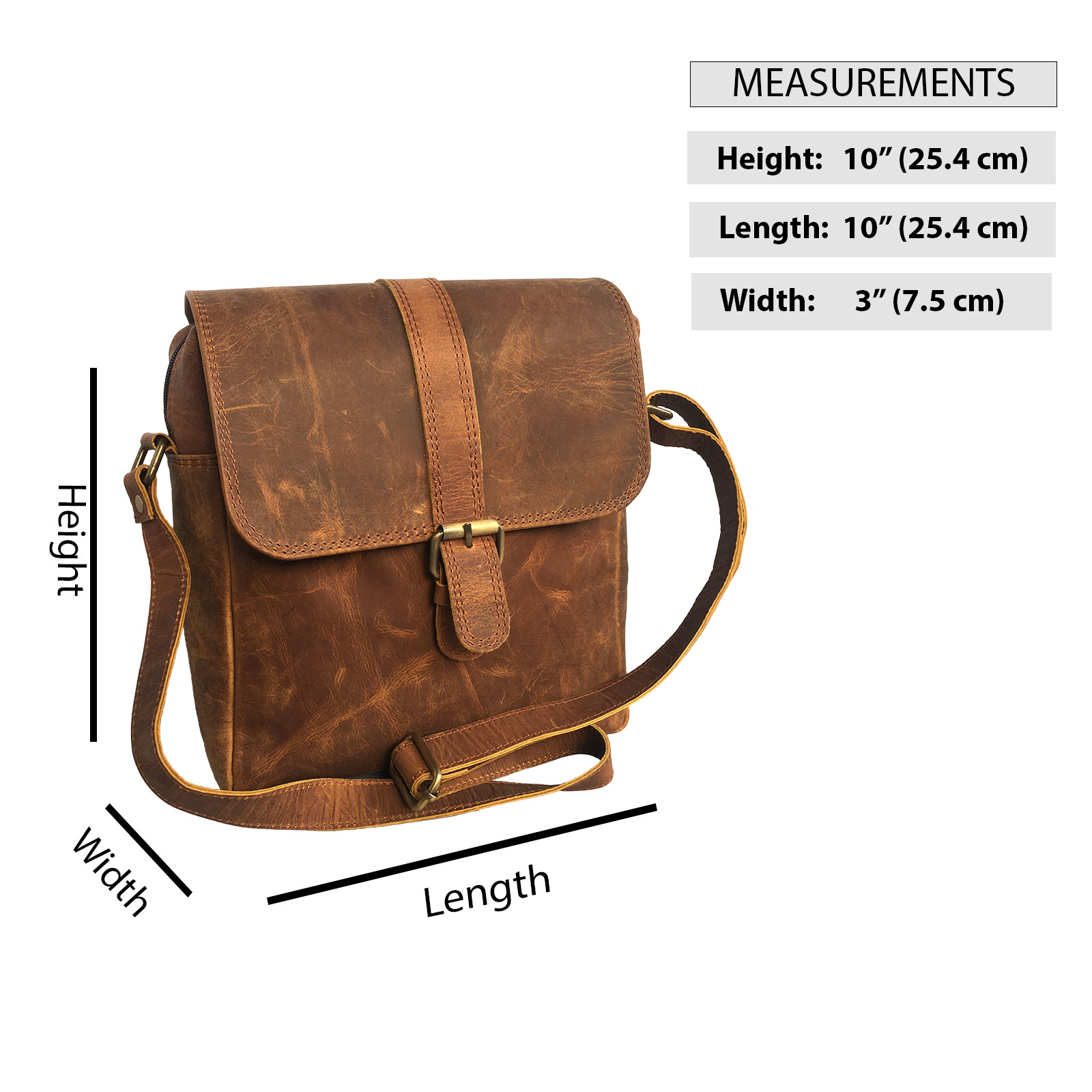 Womens Genuine Buffalo Leather Crossbody Ipad Bag Brown Messenger Sling Bag